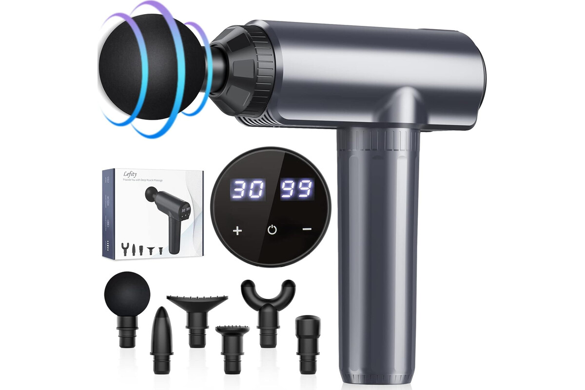 Risparmia subito: massaggiatore muscolare professionale a 30 livelli con 6 testine a prezzo esclusivo per un sollievo profondo