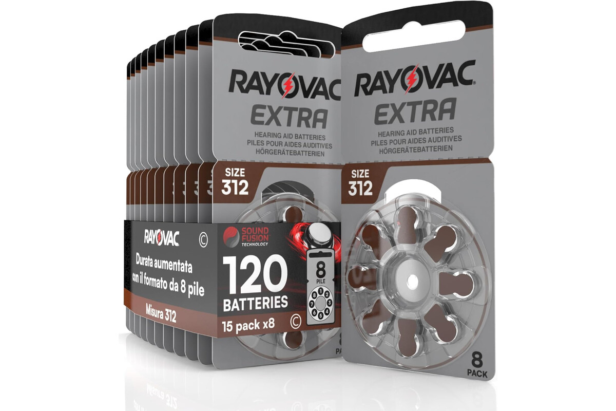 Risparmia alla grande: 120 batterie per apparecchi acustici Rayovac Extra size 312 al prezzo più conveniente